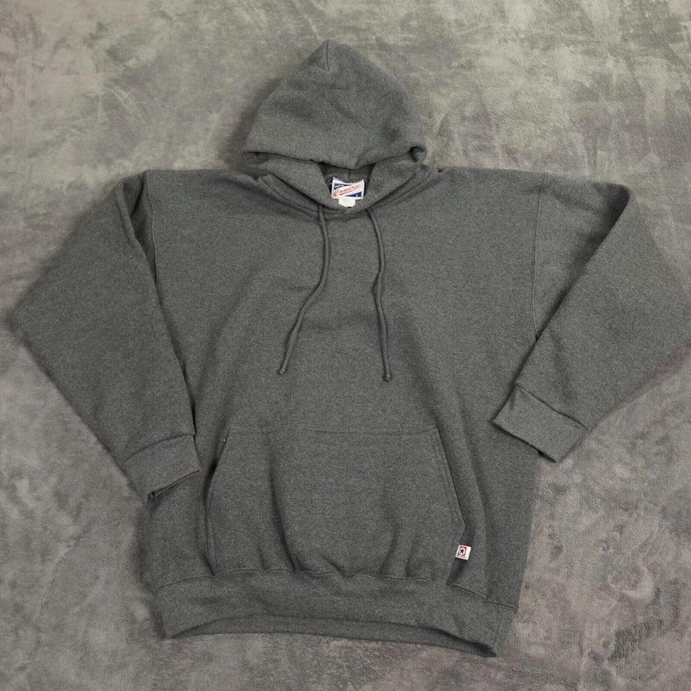 Vintage Converse Hoodie Mens Large Gray Heavyweight Sweatshirt Sweater A4